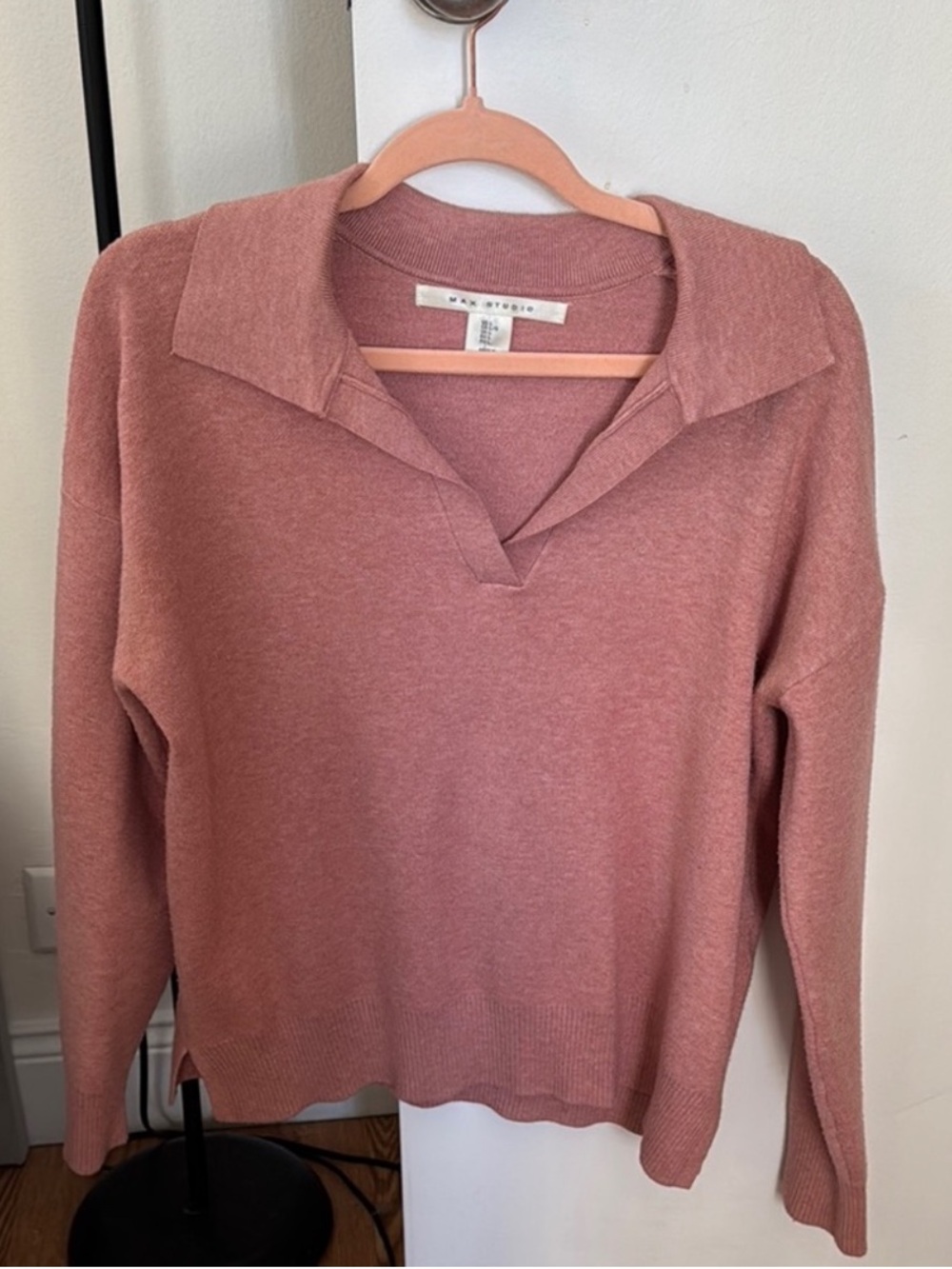 Max Studio Rose V-Neck Sweater